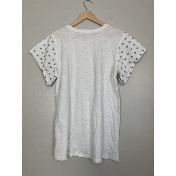 Studio West Bandana Sleeve White Tshirt Top Blouse White Size Medium - Picture 5 of 5